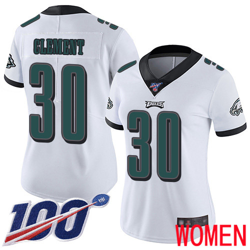 Women Philadelphia Eagles 30 Corey Clement White Vapor Untouchable NFL Jersey Limited Player Season